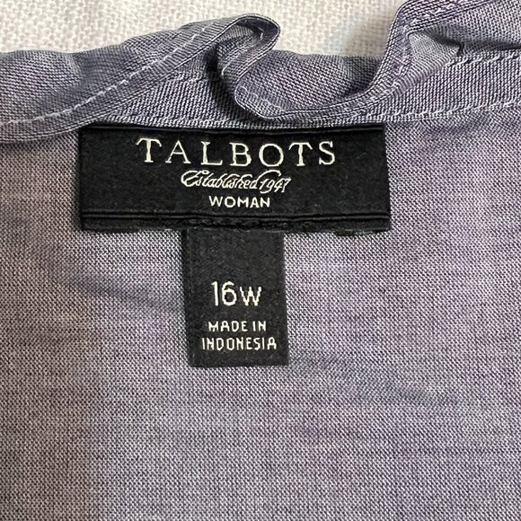 Talbots Gray Ruffle Blouse - Picture 5 of 8